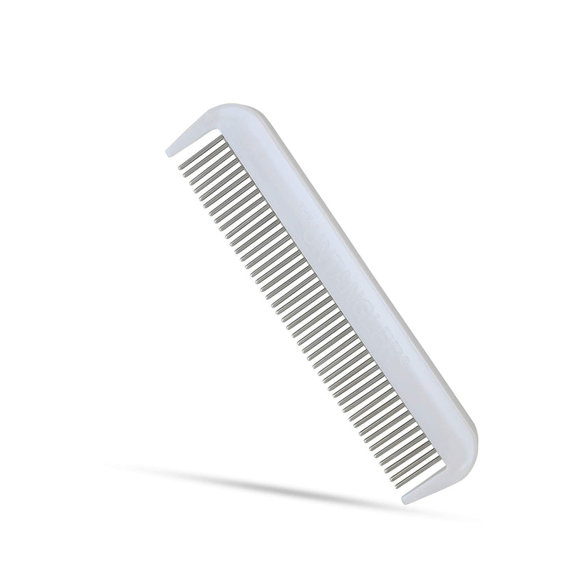 Cat Comb with silky smooth rotating teeth- clears mats gently and easily (5" has ultra fine spaced teeth; 7" dual-spaced teeth) (White, 5") 5" White - BeesActive Australia