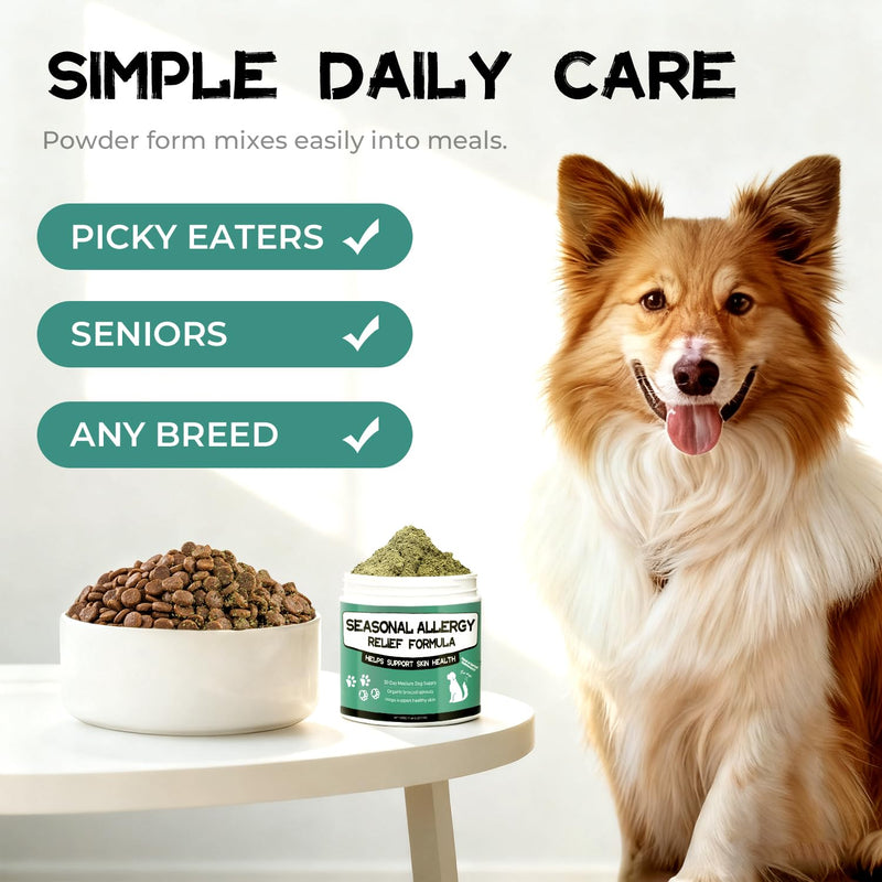 Quercetin & Bromelain for Dogs, Seasonal Allergy Relief for Dog, Itch & Skin Relief, Skin & Coat Supplement with, Supports Immune System, Boost Immune Balance