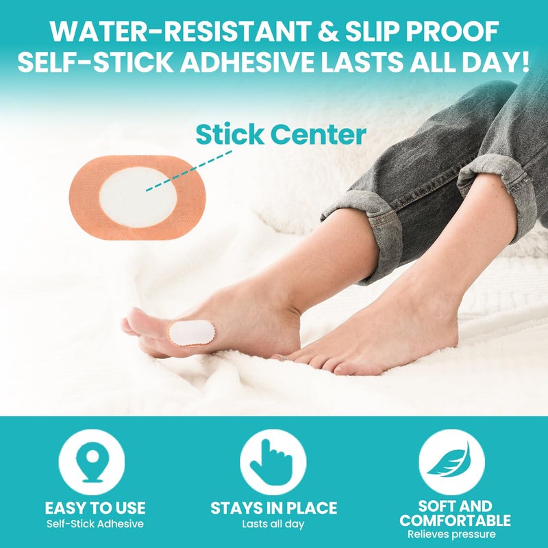 Foam Bunion Pads to Wear with Shoes - 27 ct Bunion Cushion - Moleskin Protect Feet for Men and Women - Stick Center (Multi-Size) Beige 27 Count ( Multi-size)