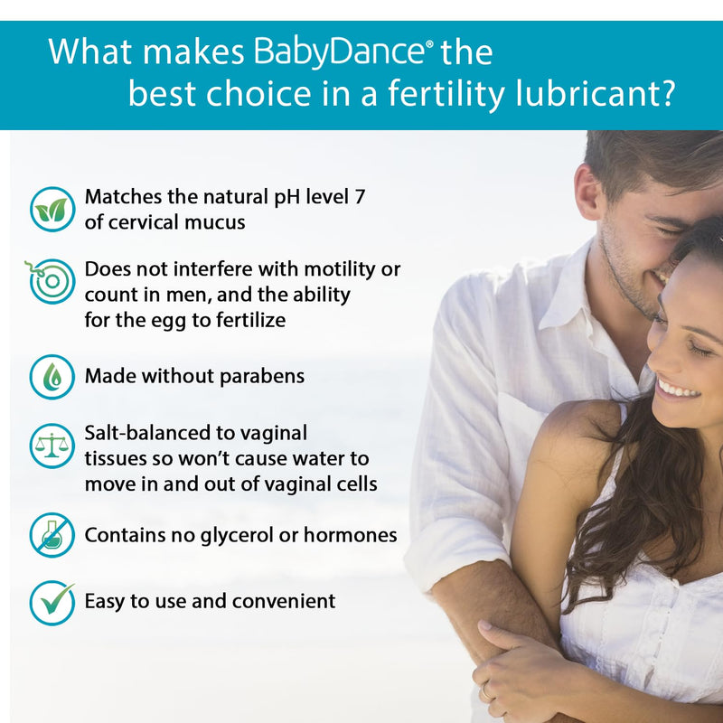 Fairhaven Health BabyDance Fertility Lubricant | for Women and Men Trying to get Pregnant | Water Based Personal Lube | Made Without Parabens | 40 Grams BabyDance Flip-Top Tube No Applicators - BeesActive Australia