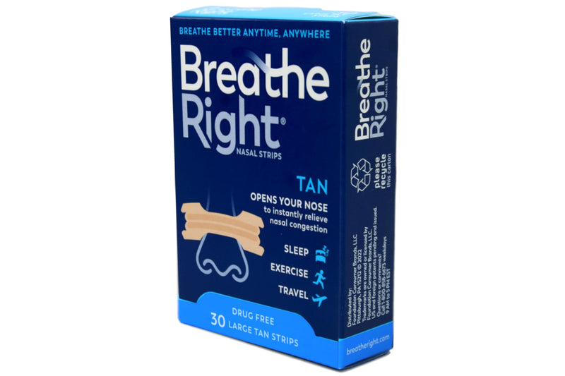 Breathe Right Nasal Strips, Large, Tan, 120-Count Pack (4 Packs of 30) - BeesActive Australia