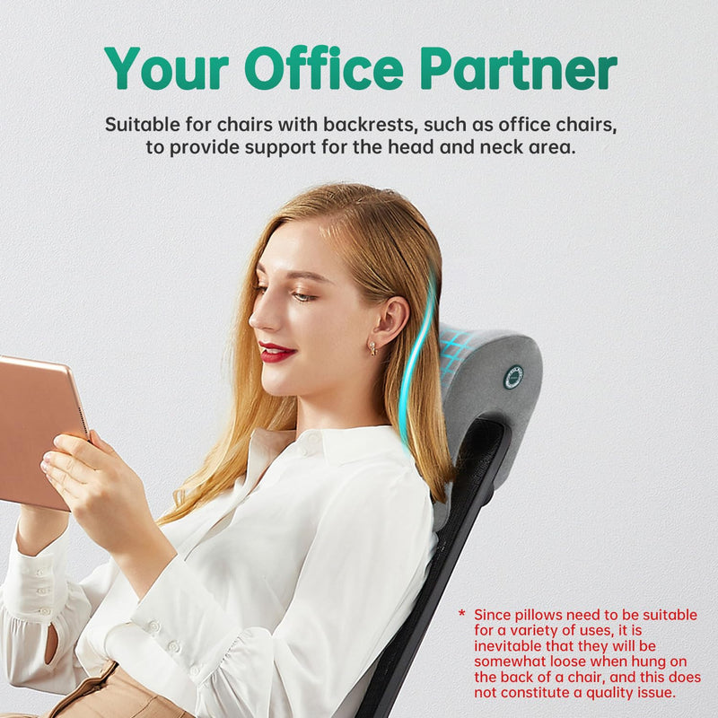 MOONYOOY Office Chair Headrest Pillow Attachment & Desk Nap Cushion, Memory Foam Neck Support with U-Shape Hanger Design for Office Chairs, Armrest Elbow Relief, and Restful Power Napping