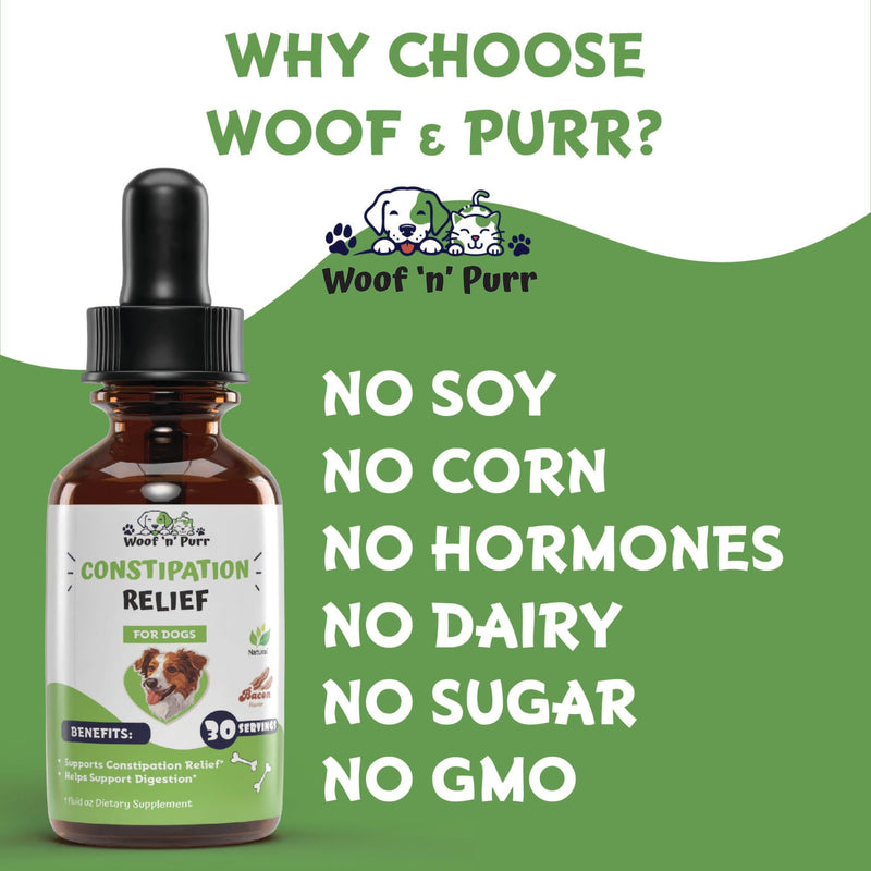 Constipation Relief for Dogs - Dog Constipation Relief - Dog Constipation - Dog Laxative for Constipation - Dog Laxative - Laxative for Dogs - Dog Laxative for Blockage - 1 fl oz - Bacon Flavor - PawsPlanet Australia