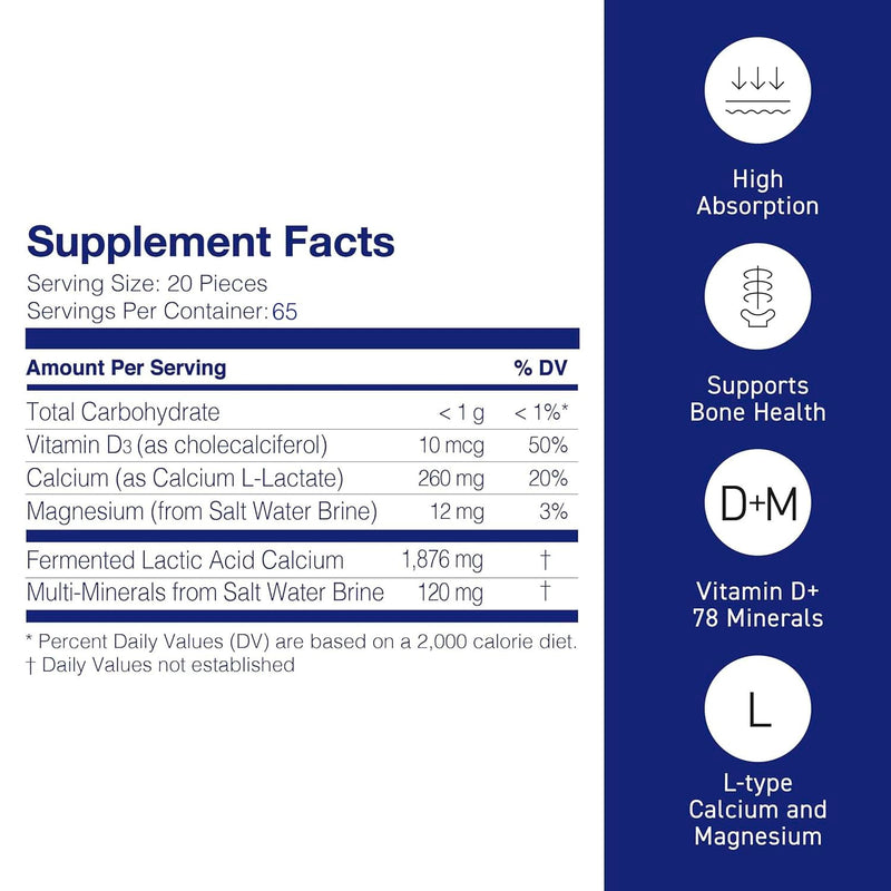 Umeken Mineral L-Cal Calcium with Vitamin D3, 2 Month Supply, Water Soluble Ball Format with Magnesium & Minerals, Fast Absorbing Calcium Magnesium D3 Supplement, 1,300 Balls, 130g, Pack of 1 1,300 Count (130 Gram) (Pack of 1)