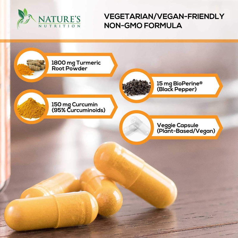 Turmeric Curcumin with BioPerine 95% Standardized Curcuminoids 1950mg - Black Pepper Extract for Max Absorption, Nature's Joint Support Supplement, Herbal Turmeric Pills, Vegan Non-GMO - 240 Capsules 240 Count (Pack of 1) - BeesActive Australia