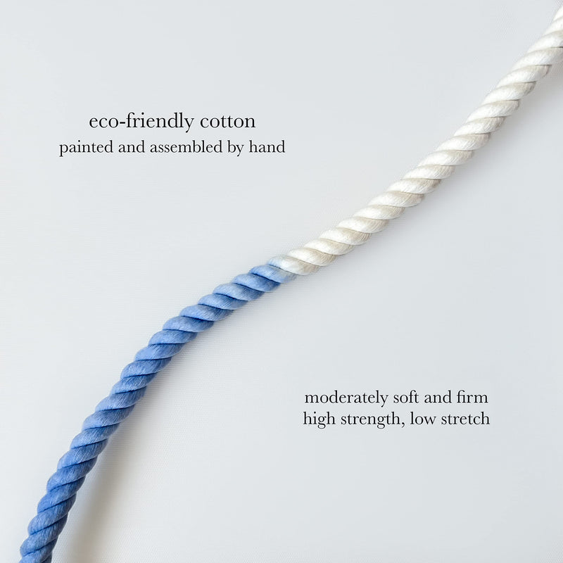 Hands Free Eco Friendly Handmade Multifunctional Cotton Rope Dog Leash 8.2 FT with Adjustable Double Swivel Hook for Medium and Large Dogs Running Hiking Camping Walking (Blue) Blue - BeesActive Australia