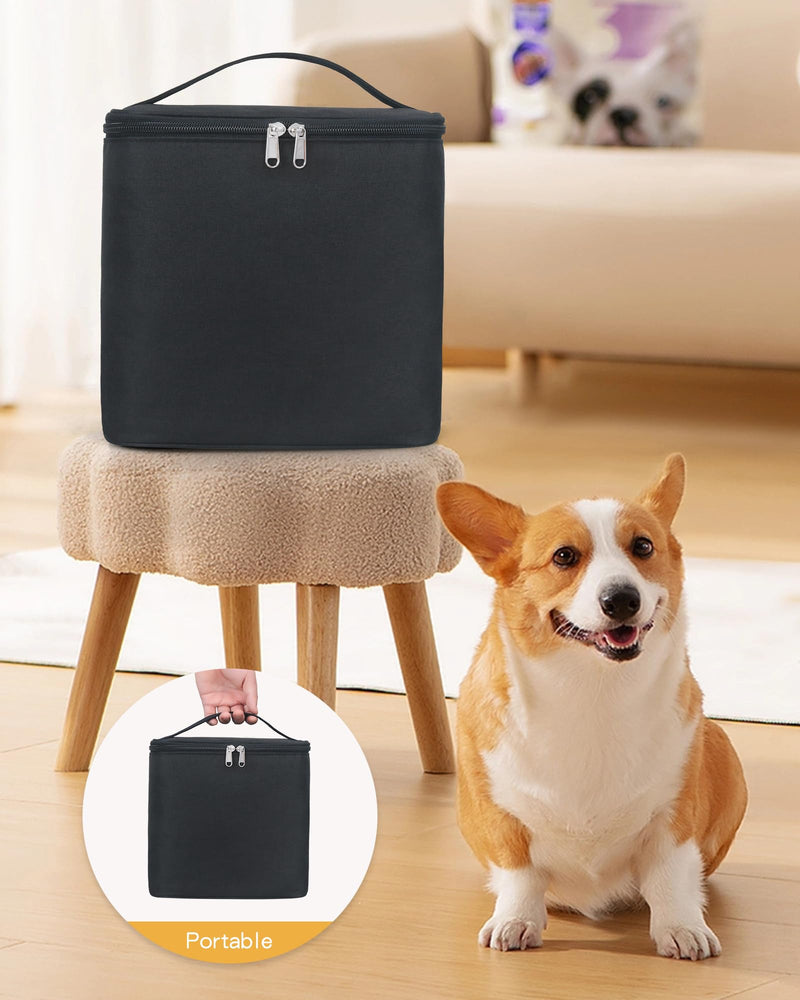 Pet Grooming Bag, Dog Cat Grooming Supplies Organizer Bag Pet Hair Removal Trimming Cleaning Tool Kit Storage Bag (Black) Black - BeesActive Australia