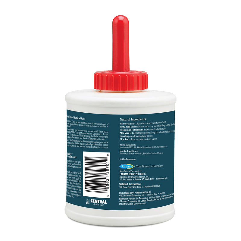 Farnam Rain Maker Triple Action Hoof Oil for Horses Moisturizer and Conditioner, Attracts, Absorbs and Retains Moisture, Contains Aloe, 32 Oz. - BeesActive Australia