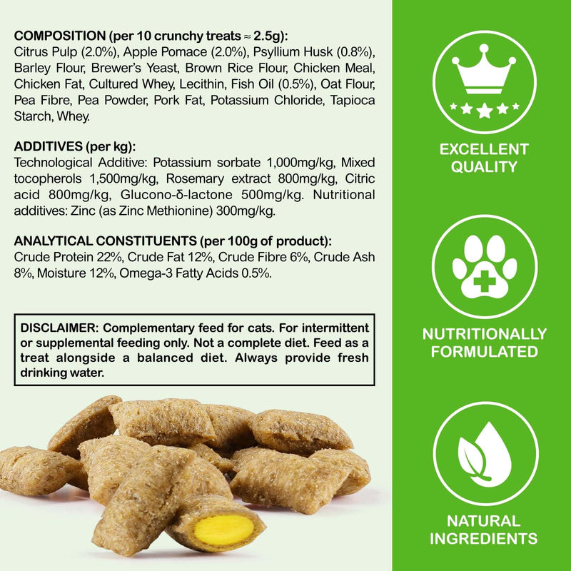 Hairball Control Cat Treats - Cat Hairball Remedy & Relief for Cats - Cat Hairball Control with Psyllium Seed Husk and Vitamins, Promotes Skin & Coat, Digestive, Urinary Health (1 Pack 100g) 1 pack 100g