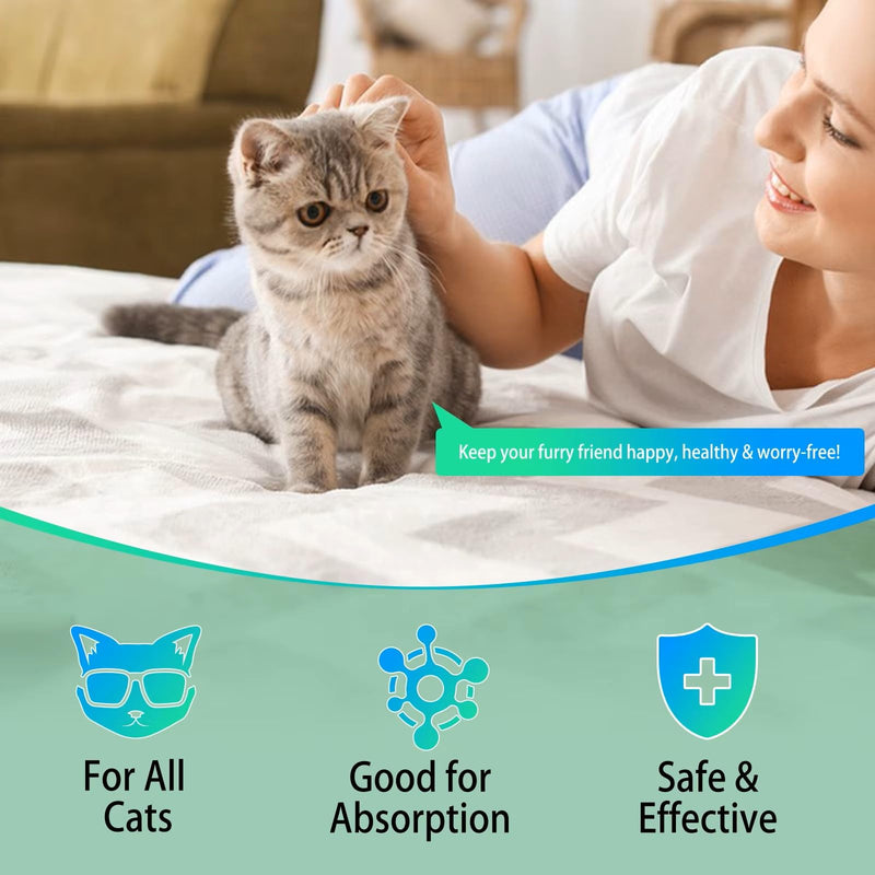 No More Worms - De-Wormer for Cats - Natural Broad Spectrum Treatment, Herbal Cleanse, Digestive Support for All Breeds, Gut Health, Supplement Drops Enhanced with Probiotics