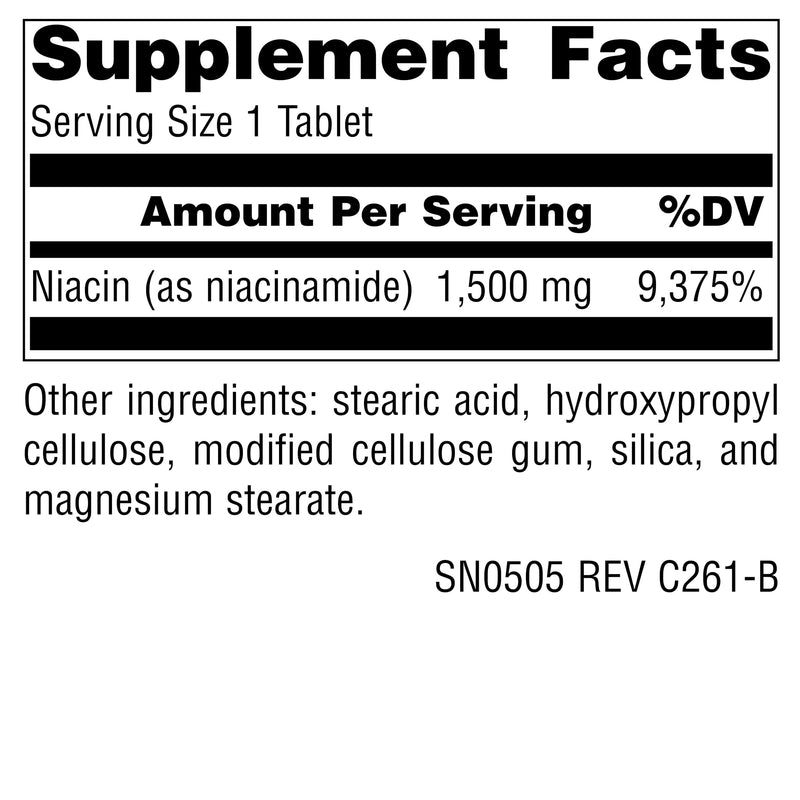 Source Naturals Niacinamide B-3, Vegan Vitamin B-3, 1500 mg - 50 Tablets