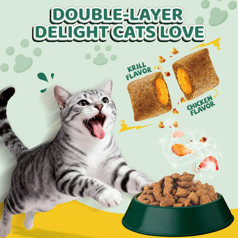 Flea and Tick Prevention for Cats Chews, 500 Crunchy & Creamy Flea Chews, Cat Flea Chewables with Probiotics - Skin & Coat Support - Fleas & Tick Supplement for Cats Kittens - Natural Chicken Flavor