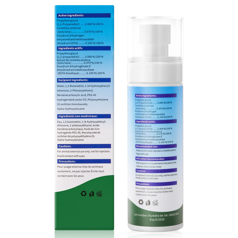 Pet Wound Care,Gentle Formula Wound Spray for Pets, Helps with Rashes,Itching,Skin Irritations, Hot Spots,Bites, Non-irritating for Relief & Treatment,Safe for Dogs&Cats,4.06OZ