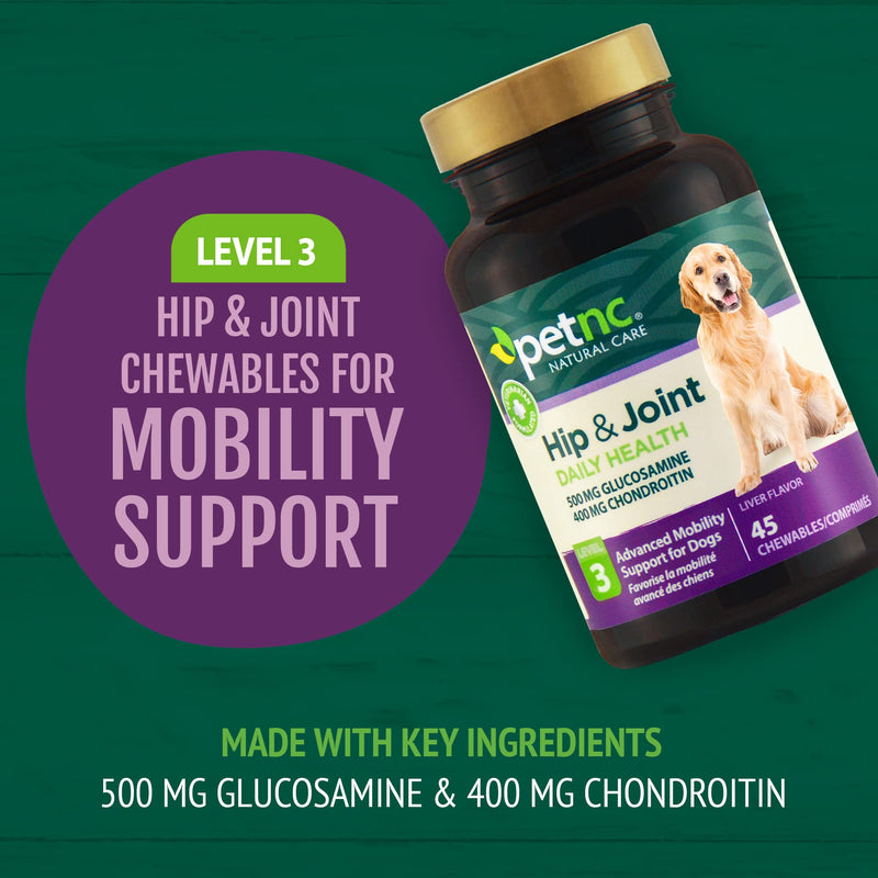 PetNC Natural Care Hip and Joint Health Advanced Chewables for Dogs, 45 Count - BeesActive Australia