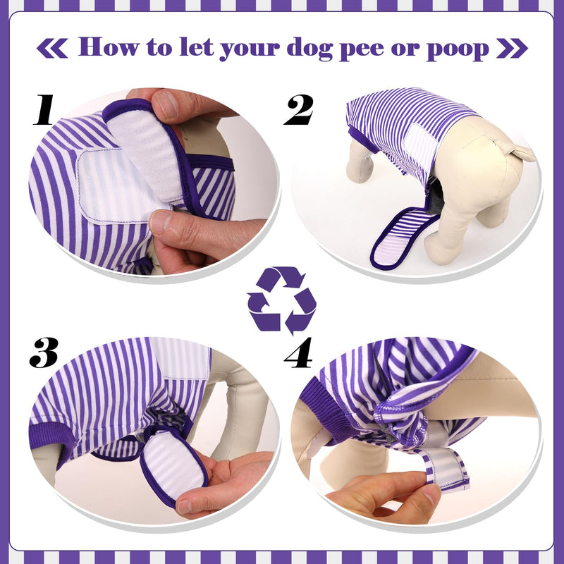 Hjumarayan Dog Bodysuit after Surgery - Dog Bodysuit after Castration Male Breathable Surgery Body Dog Castration Female Dog with Velcro Dog Body Surgery Female Alternative to the Annoying Neck Brace, Purple Striped M - BeesActive Australia