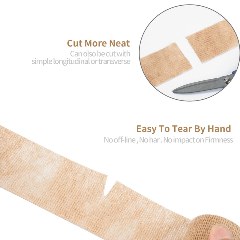 Self Adhesive Bandage Wrap, 4 inches 5 Yards Pet Vet Wrap Cohesive Bandages Non-Woven Tape Adherent for Dogs Cats Horses Birds Animals Wounds Pack of 6 4 Inch - BeesActive Australia