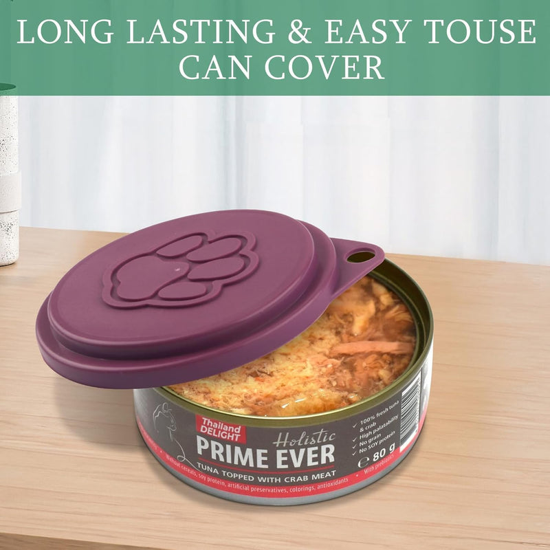 6PCS Pet Food Can Cover & Pet Food Can Covers, Dog Can Cover Cute Cat Dog Food Can Lids for Pet Food Storage, Dog Cat Food Can Lid Covers for Pet Food Storage (Yellow Purple Pink) ﻿ - BeesActive Australia