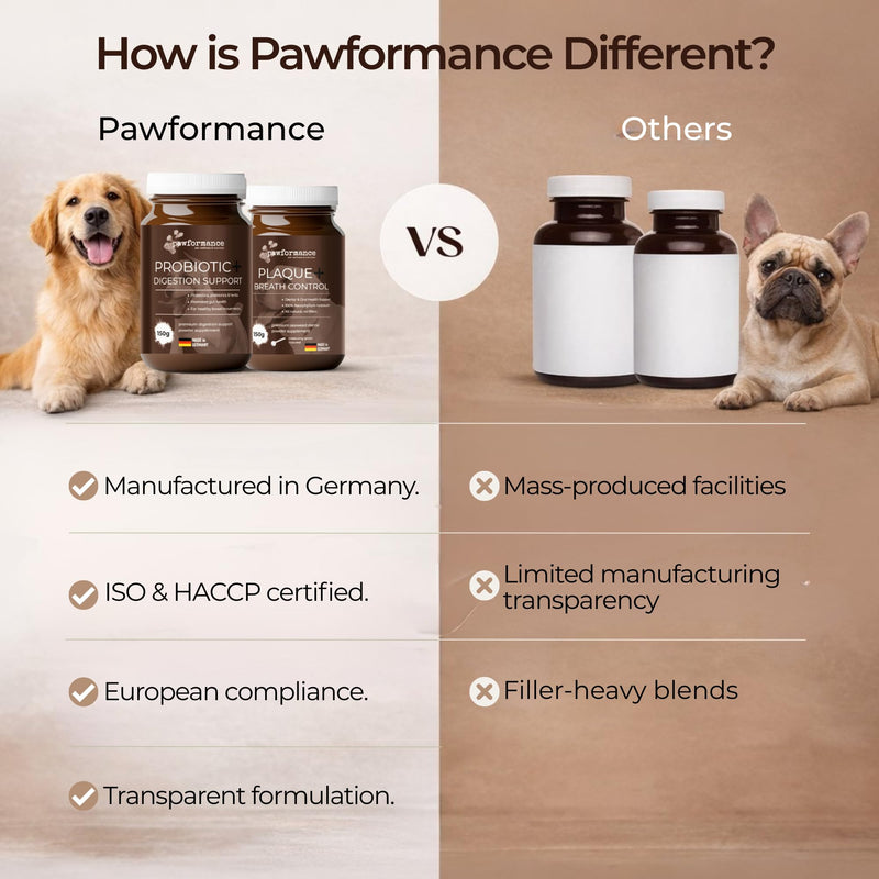 Dog Dental Powder for Plaque & Tartar | Made in Germany | 100% Natural Seaweed (Ascophyllum Nodosum) | Fresh Breath & Gum Support | No Brushing Required | 150g Pawformance