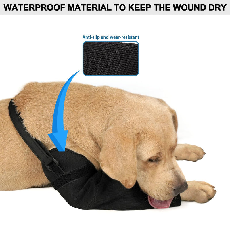 Dog Recovery Sleeve - Front Leg Only, Cone Collar Alternative, 2.5mm Thick Waterproof Abrasion-Resistant Pet Leg Sleeve, Washable, Prevents Licking/Biting & Keeps Wounds Dry (Black, XS) Black