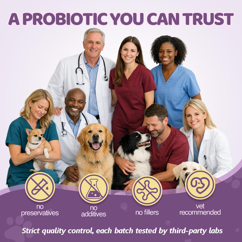 Probiotics for Dogs with Feeding Tweezers, 10 Billion CFUs Chews for Gut & Digestive Health, Itchy Skin & Ears, Diarrhea Relief & Immune Support with 8 Probiotic, Prebiotics, Chicken, 120 Ct/300g