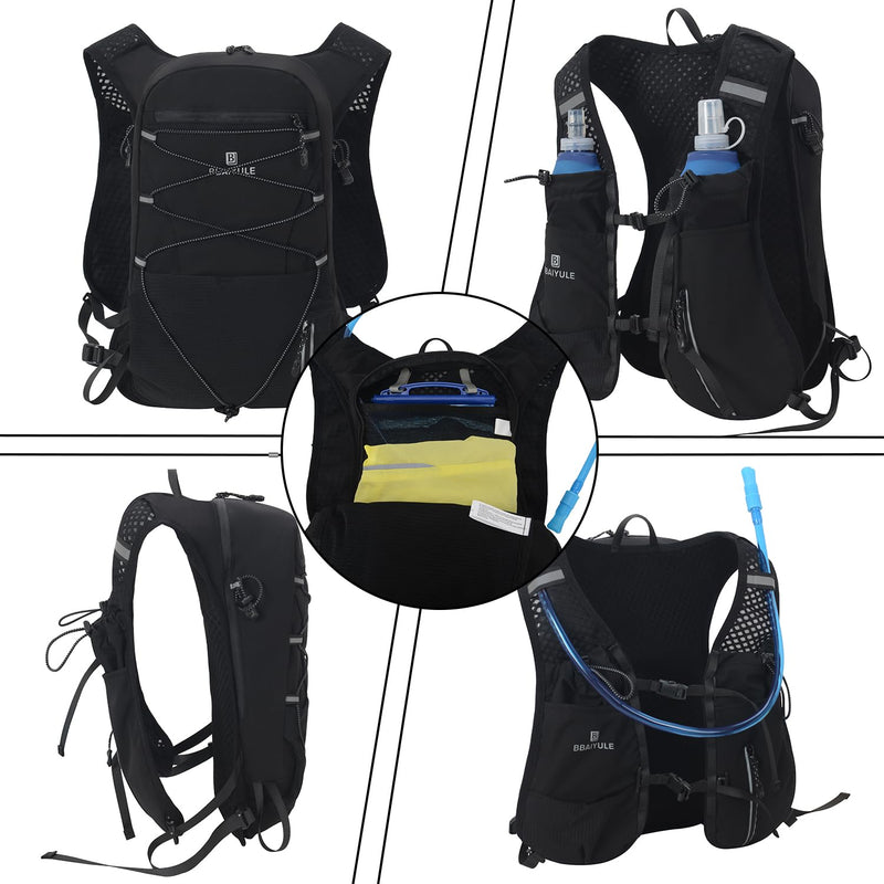 B BAIYULE Lightweight Running Hydration Vest Backpack,Hydration Water Backpack with Bladder or Flask (Optional), Hiking Trail Running Cycling Marathon Backpack with 2L Bladder