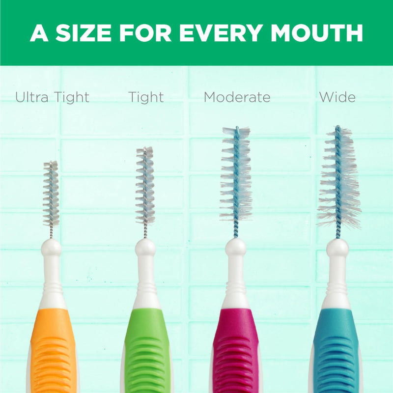 GUM Proxabrush Go-Betweens - Ultra Tight - Interdental Brushes - Soft Bristled Dental Picks for Plaque Removal Health - Safe for Braces & Dental Devices, 10ct (Pack of 6)