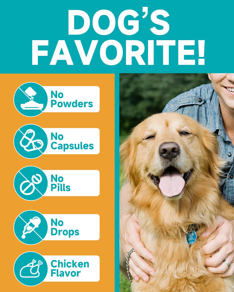 Allergy for dogs - Against itching - Soothes itchy skin, paws, ears - Strengthens the immune system - For dogs that scratch, itch & lick - With chicken flavor, 120 PCS - BeesActive Australia