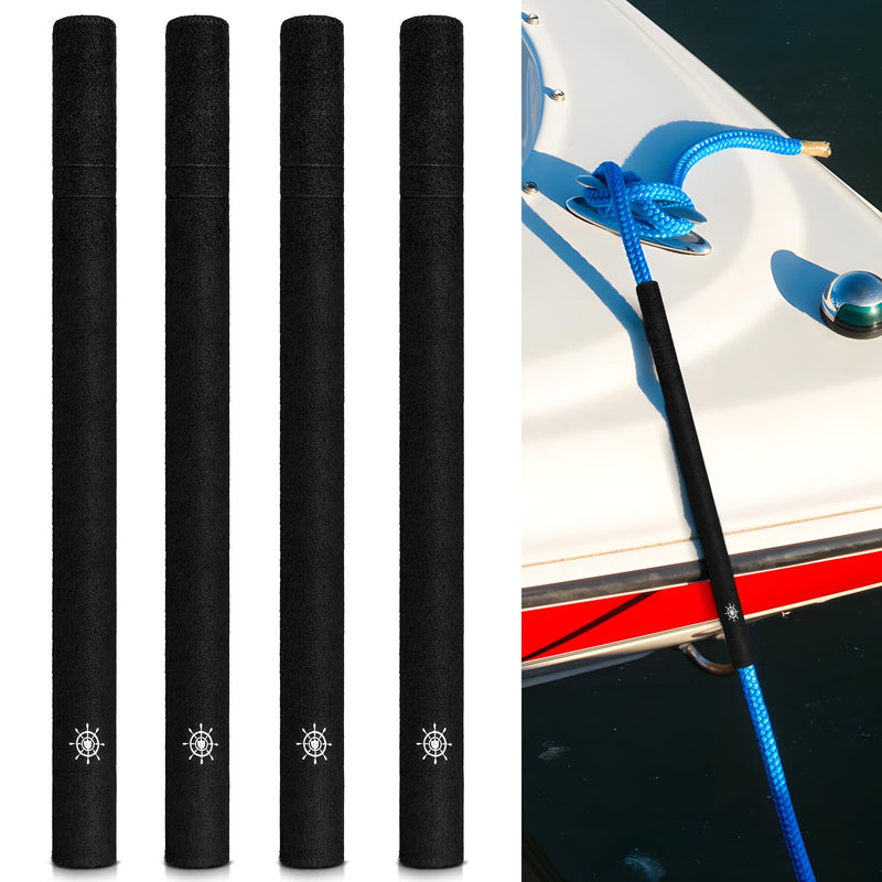 Dock Line Chafe Guards 24 Inch Removable Anti Chafe Protective Boats, Dock Lines Black Rope Protector Eliminates Squeaking Protects Boat from Wear Industrial - BeesActive Australia