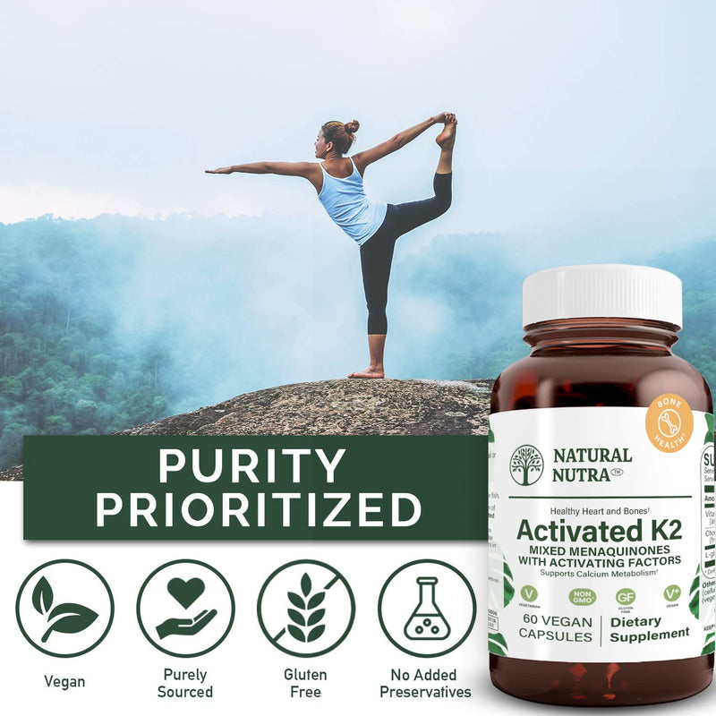 Natural Nutra Full Spectrum Vitamin K2 Supplement 75 mcg 60 Capsules | Supports Cardiovascular Health, Liver Function, Metabolic Health, Heart Health &Helps Promote Bone & Dental Health 60 Count (Pack of 1)