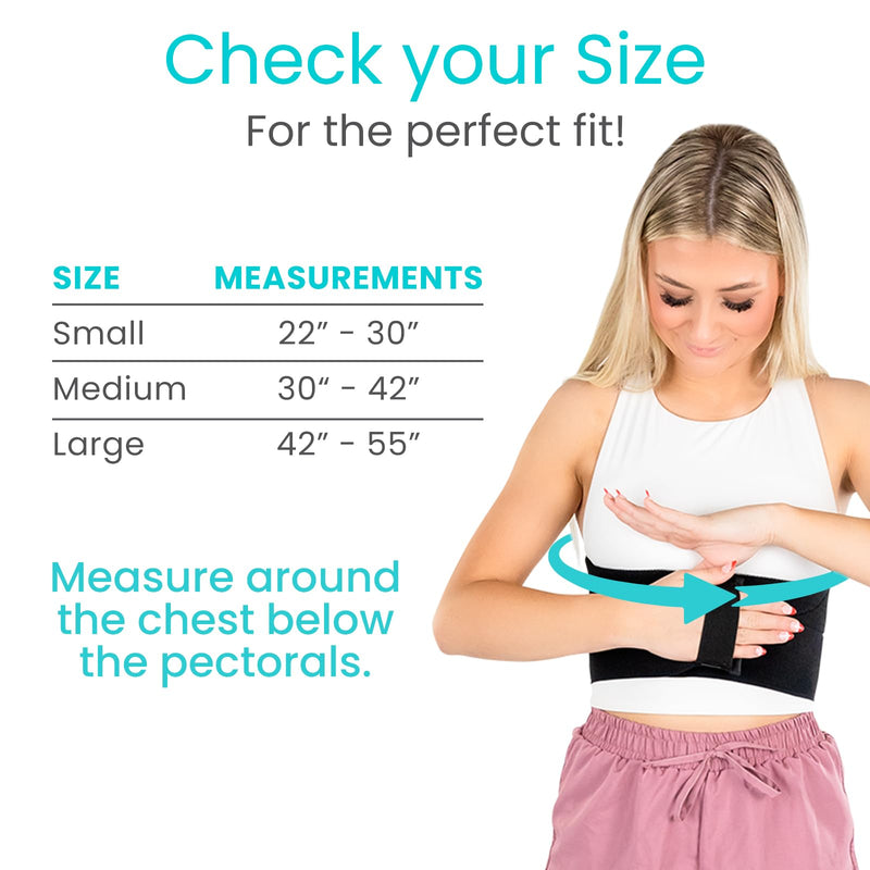 Vive Broken Rib Brace for Women, Men - Rib Cage Support Belt for Fractured, Cracked, Broken or Bruised Ribs - Post Surgery Compression Garment Wrap - Diastasis Recti Belly Band Medium - BeesActive Australia