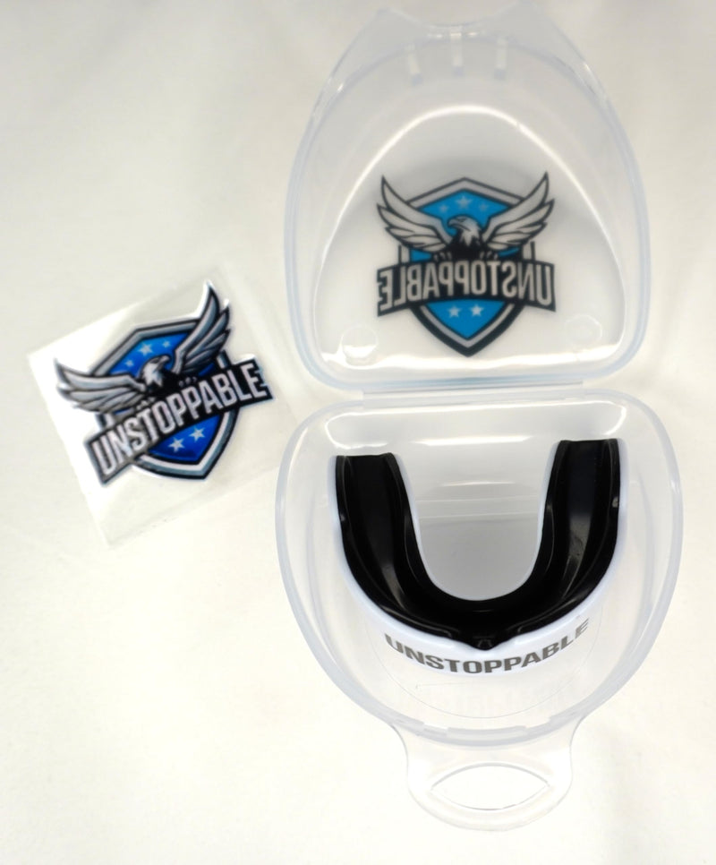 UNSTOPPABLE Mouthguards MG CORE Series - Adult Sports Mouthguard (White Outside/Black Inside) White Outside / Black Inside - BeesActive Australia