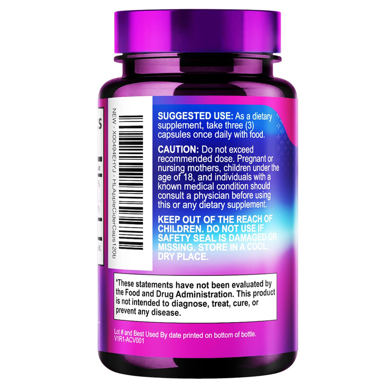 Apple Cider Vinegar 1877mg Per Serving - Extra Strength ACV Pills with Vitamin D3 - Non-GMO Apple Vinegar Supplement Capsules Sourced from The Mother for Digestion & Immune Support - 120 Capsules 120 Count (Pack of 1)