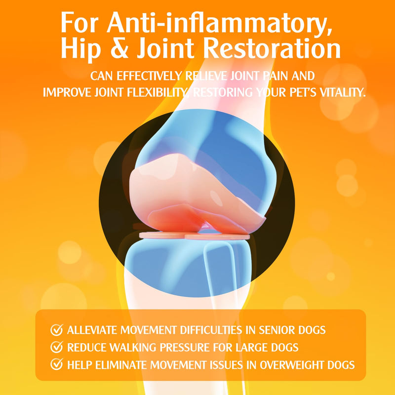 Turmeric Joint care for dogs and senior dogs, Anti-inflammatory, Arthritis Relief, Hip and Joint Pain Relief, Mobility, Flexibility Support, better absorption with 4 in 1 natural formula