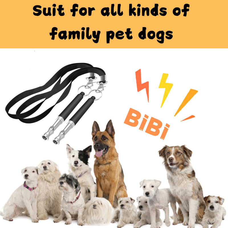 Dog Whistle to Stop Barking,2pack Adjustable Pitch Ultrasonic Silent Dog Whistles, Dog Training Tools,Stop Neighbors Dog from Barking,Pet Recall, Stop Dog Attack,with Black Lanyard - BeesActive Australia