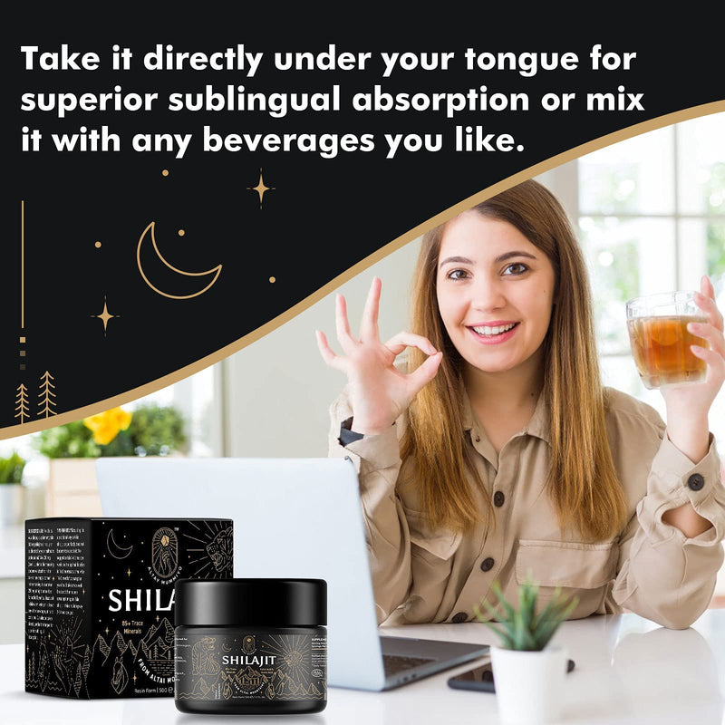 Shilajit Resin with Fulvic Acid & Trace Minerals, Original Siberian Pure Shilajit with 85+ Humic Acid Supplement Gel, Support Metabolism & Immune System - 100 Serving / 50g Unflavored 1.7 Fl Oz (Pack of 1) - BeesActive Australia