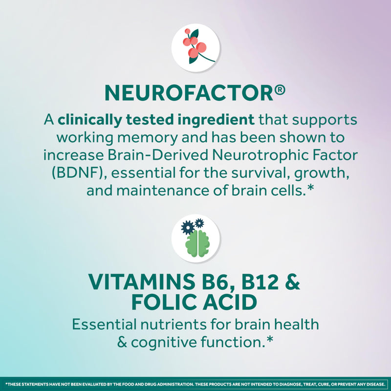 NEURIVA Memory 3D Brain Supplement - Decaffeinated Nootropic Capsules for Memory, Focus, & Cognitive Function - Short Term, Long Term, & Working Memory Support - 50ct 50 Count (Pack of 1)