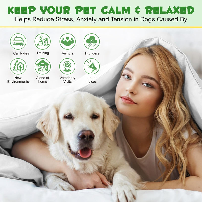 Dog Calming Pheromones Diffuser Kit, Dog & Cat Anxiety Relief Diffuser | 2 In 1 UK Plug-In Refillable 30 Days Diffuser + Refill 48ml, Comfort, Calming And Relax Anxious, Anti-Stress Behavioural Issues