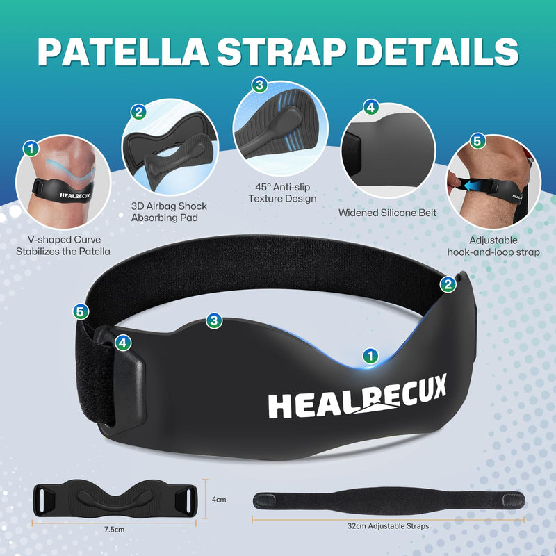 Patella Band, Knee Strap Patella Tendon Support for Knee Pain & Tendonitis, Patella Stabilizer Knee Brace for Running, Basketball, Jumpers Knee, Tennis, Volleyball & Squats - Orange 1 Pack - BeesActive Australia