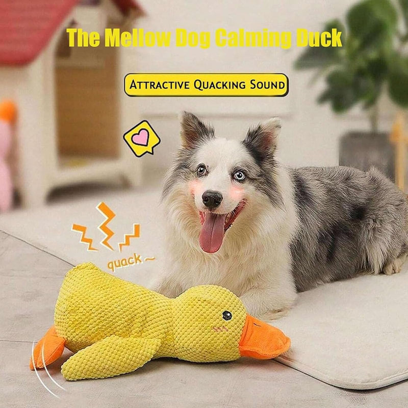 Mellow Dog Calming Duck, Quack-Quack Duck Dog Toy, The Mellow Dog Duck, Calming Duck Dog Toy, The Mellow Dog Calming Pillow, Yellow Stuffed Duck Dog Chew Toys with Quacking for Dogs Indoor Puppy - BeesActive Australia