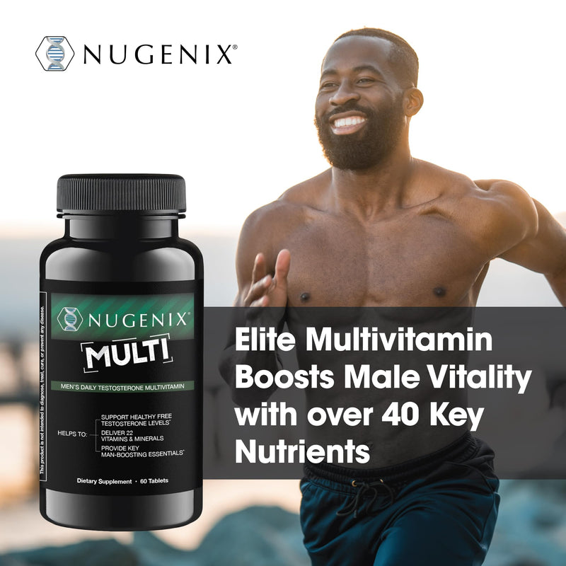 Nugenix Multivitamin for Men, Overall Health and Testosterone Support, 60ct | Balance Cortisol, Nitric Oxide, Blood Flow, Boost Testosterone, Vitamins and Minerals