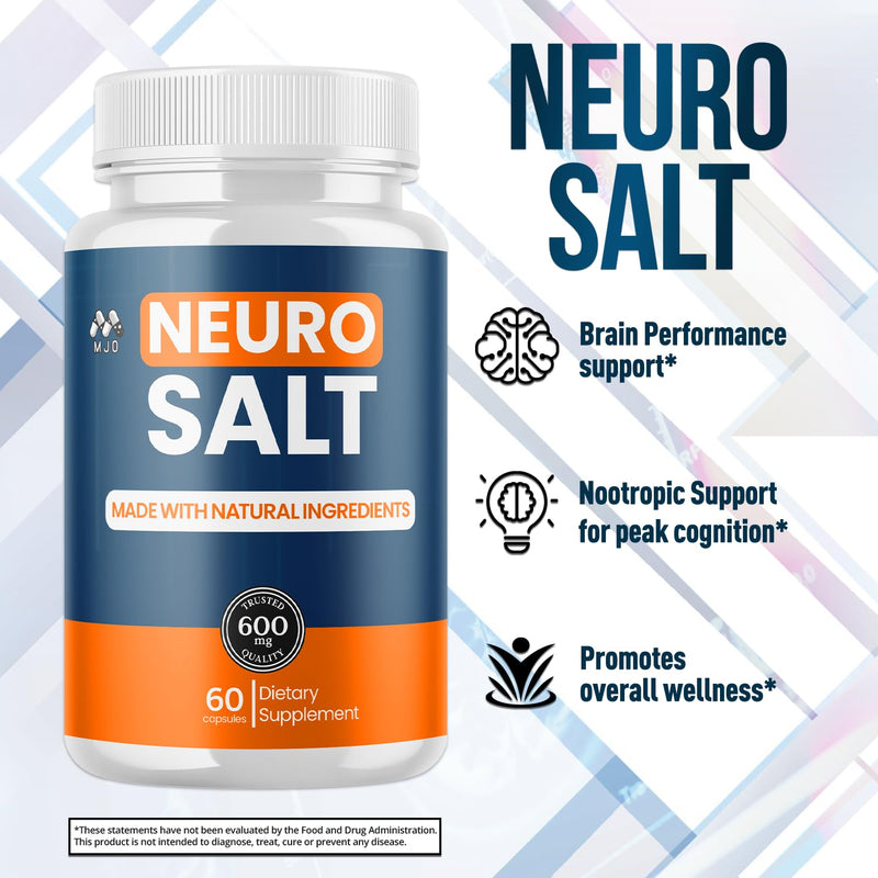 Neuro Salt Capsules, Official Neuro Salt Supplement Formula (60 Capsules)