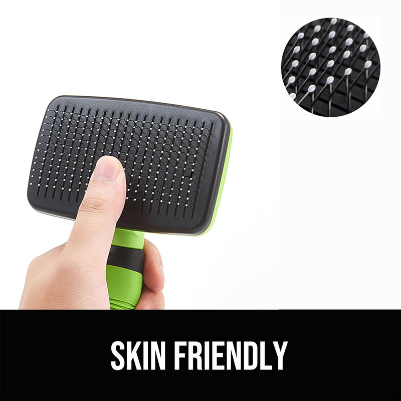 Self Cleaning Dog Brush, Slicker Brush for Long and Short Haired Dogs, Skin Friendly Grooming Dog& Cat Brush for Shedding, Deshedding Dog Brush for Grooming, Green - BeesActive Australia
