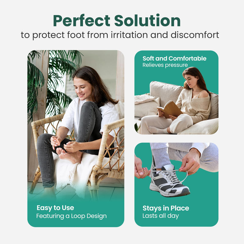 Welnove Bunion Cushion Protector, Bunion Shield Felt Protection Cushion for Foot Pain Relief, Calluses, Corns - Beige, Pack of 12