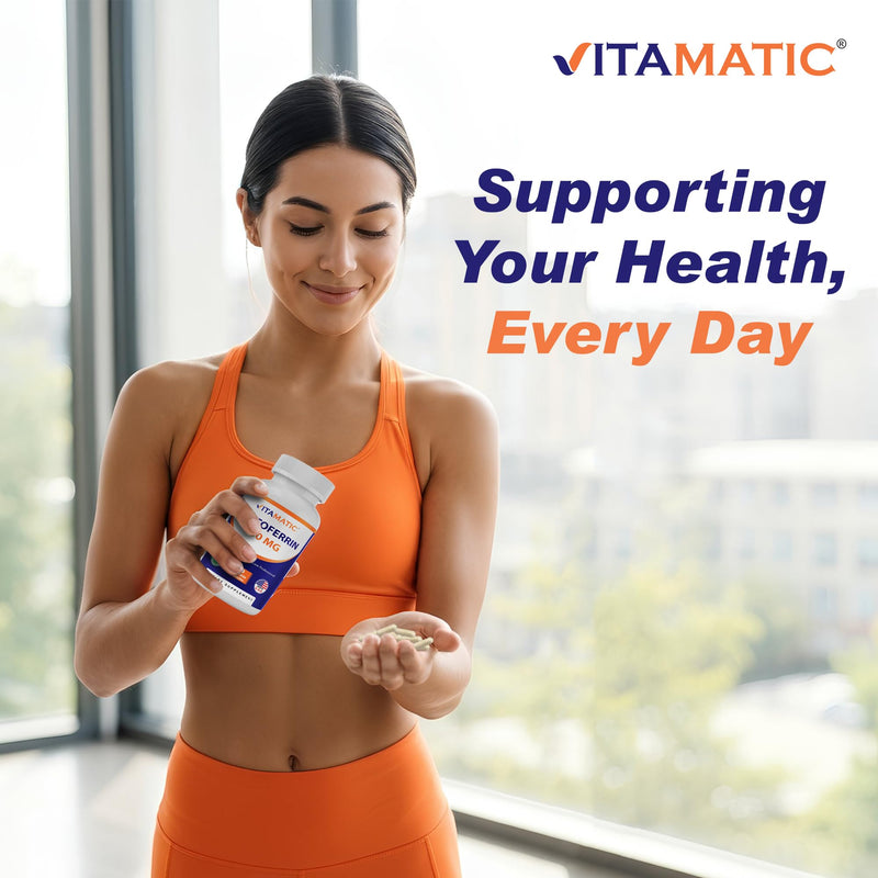 Vitamatic Lactoferrin 250mg – 60 Vegetable Capsules Promotes Healthy Immune Function* 60 Count (Pack of 1)