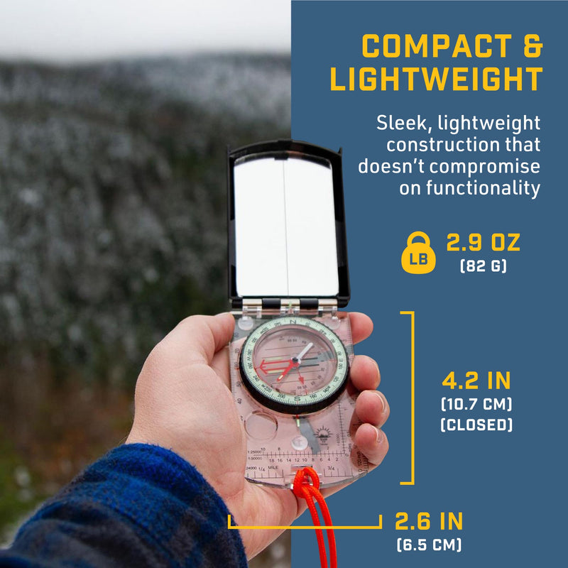 Sun Company ProSight Sighting Map Compass with Adjustable Declination - Lightweight Orienteering Baseplate Compass for Hiking, Backpacking, and Survival Navigation | Professional Grade - BeesActive Australia
