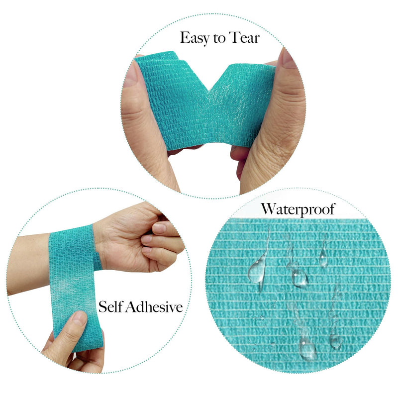 48 PCS Self Adhesive Bandage Wrap 2" X 5 Yards Elastic Cohesive Bandage Wrap Bandage Wrap Rolls Elastic Self-Adherent Tape for Stretch Athletic, Sports, Wrist, Ankle Colorful - BeesActive Australia