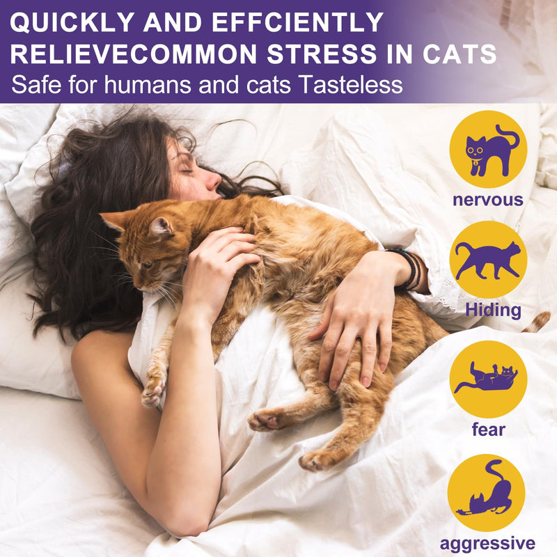 Cat Calming Pheromone Diffuser Kit, 1 Diffuser + 3 Refills (48ml Each), Natural Ingredients, Stress & Anxiety Relief for Cats & Kittens