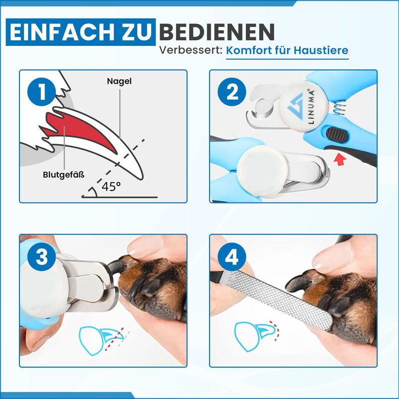 LINUMA® Dog Claw Cutter - Claw Scissors for Dogs, Dog Claw Cutter, Dog Nail Scissors, Claw Grinder, Dog Claw Scissors, Grooming & Claw Care for Dogs, Cat Claw Cutter Light Blue - BeesActive Australia
