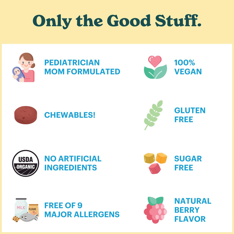 Certified Organic Kids and Teens Whole Food Vitamin D3 Chewables | 800 IU | Sugar Free, Vegan, Free of 9 Major Allergens | 2 Month Supply | Ages 3+