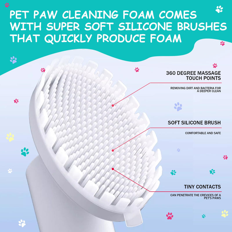 Dog and Cat Paw Cleaner with Built-in Scrubber No-Rinse Foaming Cleanser Moisturizing Deodorizing Paw Wash Portable Plant-Based Pet Grooming Brush Deep Clean for Dogs & Cats - BeesActive Australia